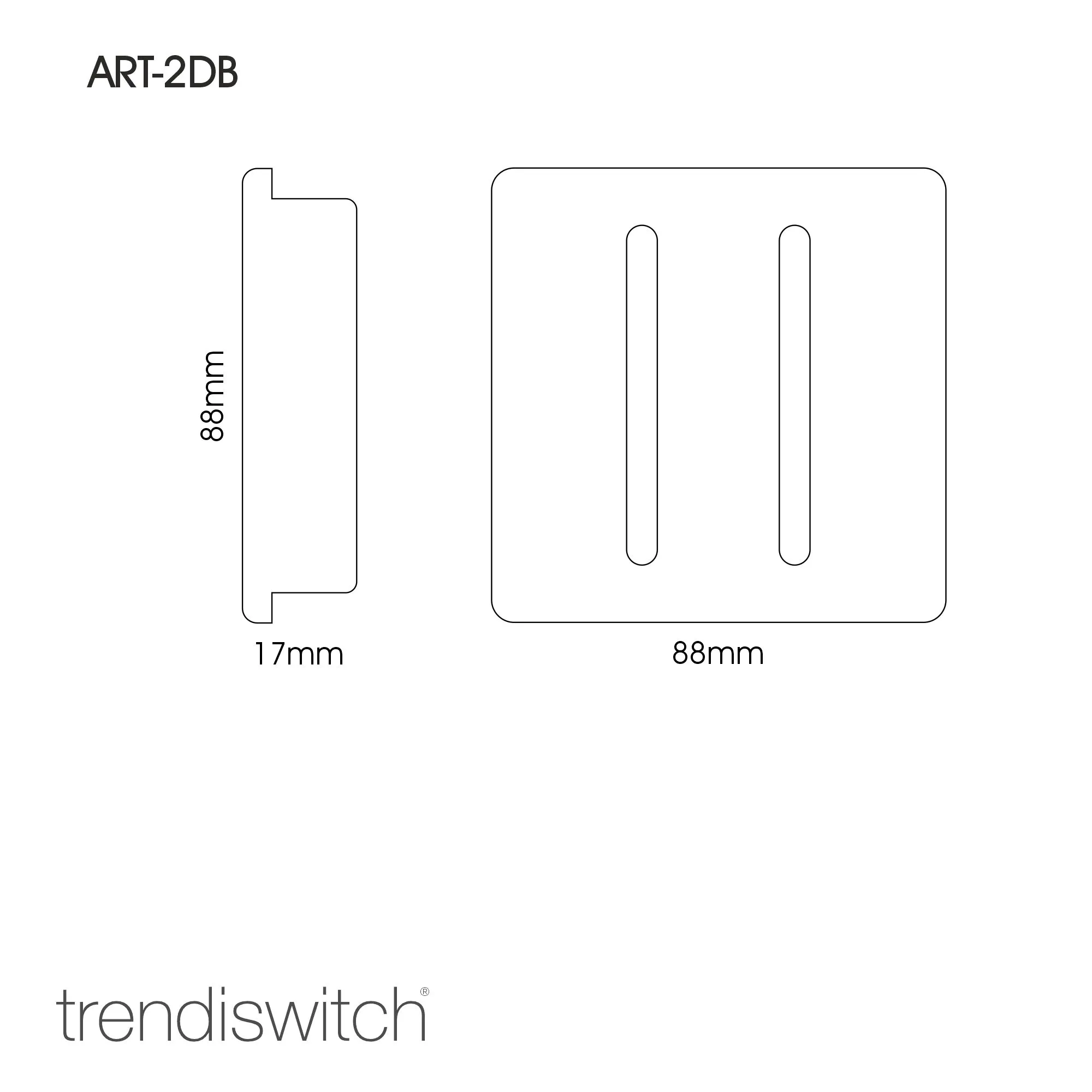 2 Gang Doorbell Orange ART-2DBOR  Trendi Orange